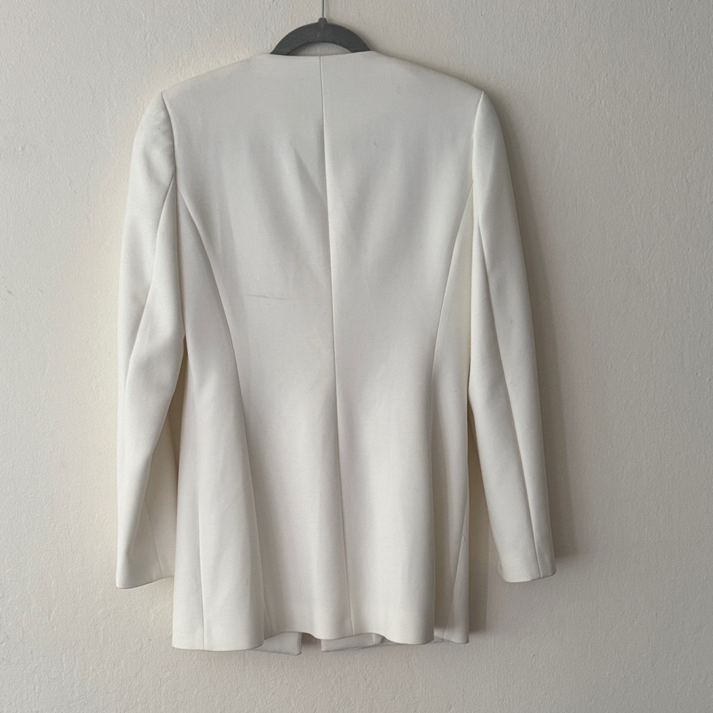 Zara Cream Ruffle-Front Blazer - Picture 3 of 3